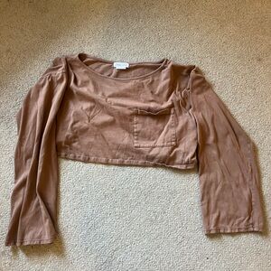Lovers + Friends Brown Crop Top